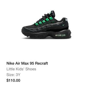 Nike Air Max 95 Recraft Black with Green Highlights